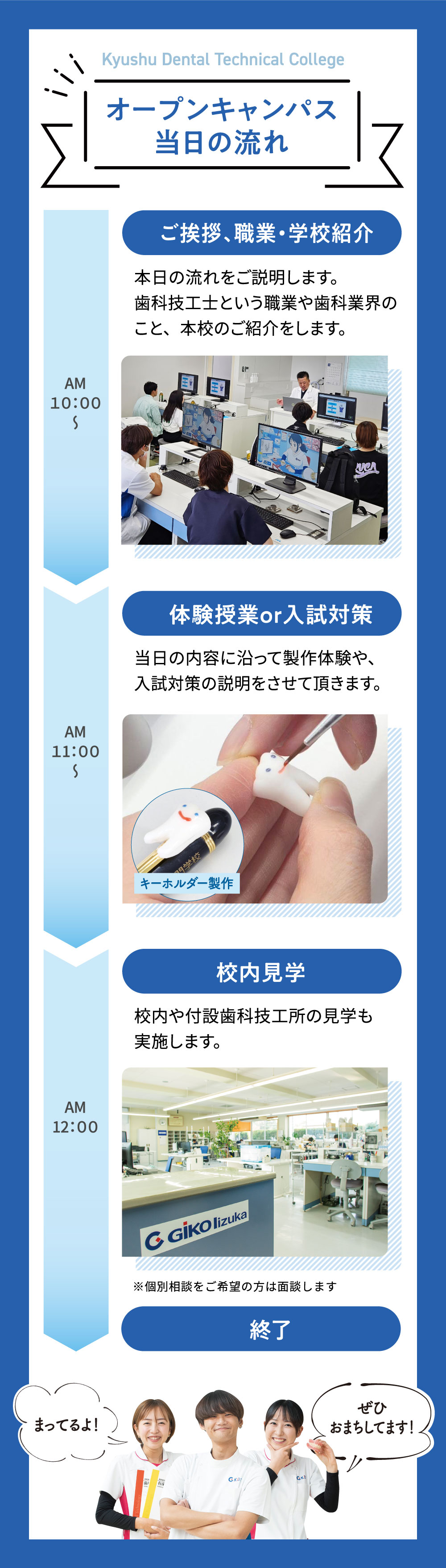 オープンキャンパス当日の流れ